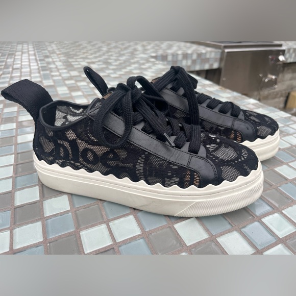 Chloe, LAUREN SNEAKER in black lace. Excellent condition! - Picture 10 of 15